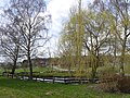 Leisten: Dorfteich mit Blick auf das Dorf