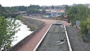 Leven railway station site with new platforms, Leven Branch, Fife.jpg