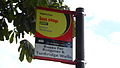 The bus stop at Waitrose in Eastgate Street, Lewes, East Sussex in September 2013. It is served by Brighton & Hove buses on routes 28 and 29.