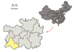 Location of Qianxinan Prefecture within Guizhou (China).png
