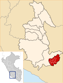 Location of the province Paucar del Sara Sara in Ayacucho.svg