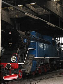 Locomotive polonaise de 1952 TKt48, au dépôt de Mariembourg du CFV3V.