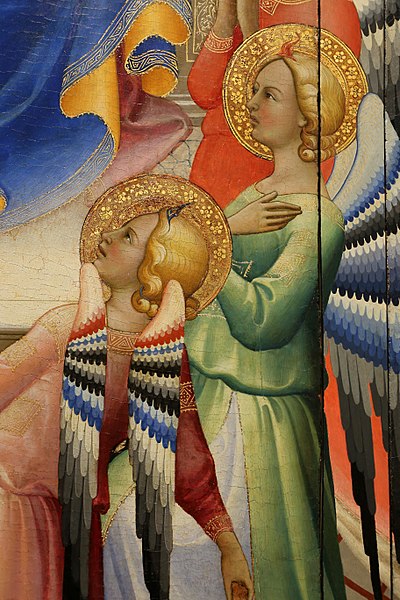 File:Lorenzo monaco, incoronazione della vergine e santi in adorazione, 1407-09, da s. benedetto fuori porta a pinti già a firenze 05 angeli.jpg