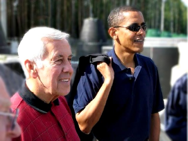 Senate Foreign Relations Committee Chairman Richard Lugar and Committee member Barack Obama at a base near Perm, Russia. This is where mobile launch m