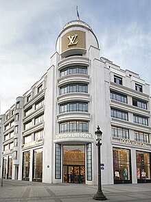 Louis Vuitton facade on the Champs Elysees.