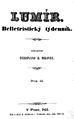 Zeitschrift Lumír Titelseite der 1. Ausgabe 1851