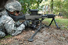 M240E6 Machine Gun (Weight Reduction Program) on the M192 Lightweight Ground Mount. M240B M192 Tripod.jpg