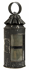 Tin lantern, candle for light, with horn windows (Minnesota, USA, c. 1863)