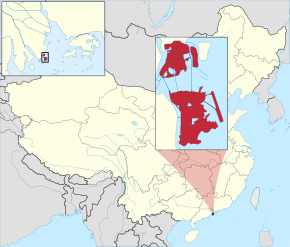 Местоположение Макао в Китае 