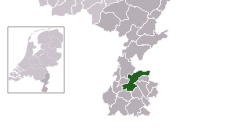 Posición destacada de Beekdaelen en un mapa municipal de Limburgo