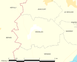 Mapa obce Vendelles