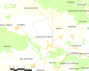 Poziția localității Launois-sur-Vence