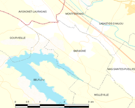 Mapa obce Baraigne