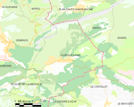 Mapa obce Cuges-les-Pins