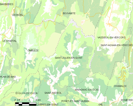 Mapa obce Saint-Julien-en-Quint