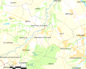 Poziția localității Montaigut-sur-Save