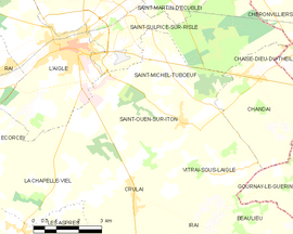 Mapa obce Saint-Ouen-sur-Iton