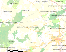 Mapa obce Saint-Symphorien-des-Bruyères
