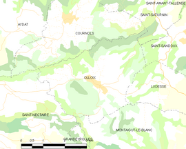 Mapa obce Olloix