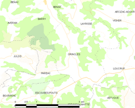 Mapa obce Orincles