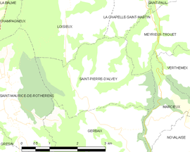 Mapa obce Saint-Pierre-d’Alvey