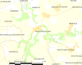 Mapa obce Héricourt-en-Caux