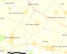 Mapa obce Saint-Aubin-la-Plaine