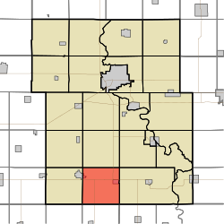 На карте отмечен поселок Затерянная роща, графство Вебстер, штат Айова.svg