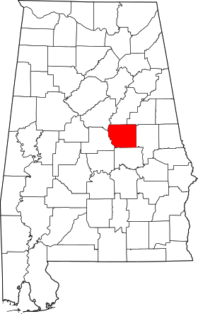 Localisation de Comté de Coosa(en) Coosa County