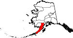 Carte de l'état mettant en évidence l'arrondissement du lac et de la péninsule