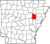 Map of Arkansas highlighting Woodruff County.svg