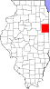 Map of Illinois highlighting Iroquois County.svg
