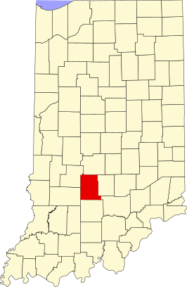 Locatie van Monroe County in Indiana