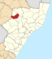 Map of KwaZulu-Natal with Dannhauser highlighted (2016) .svg