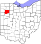 Localização do Map of Ohio highlighting Putnam County