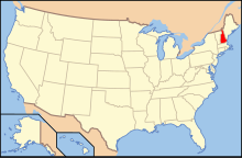 Location of New Hampshire in the United States Map of USA NH.svg