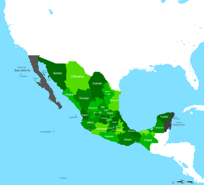 Mapa de Mexico 1917. PNG