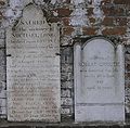 Marble vs granite gravestones on East Wall of Colonial Cemetery in Savannah, Georgia