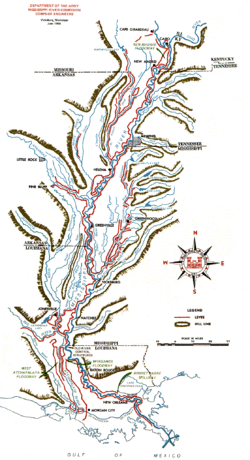 Lower Mississippi River levees. Mississippi River levee map.gif