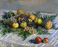 Pears and Grapes Monet - Birnen und Trauben, 1880.jpg