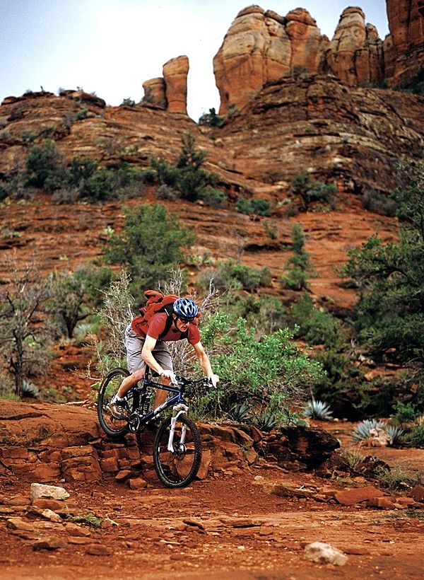 Mountain biker riding in the Arizona desert