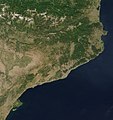 Satellitbillede af Catalonien.