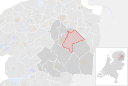 Locatie van de gemeente Aa en Hunze (gemeentegrenzen CBS 2016)