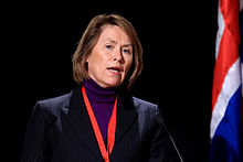 Norges forsvarsminister Grete Faremo vid Nordiska Radets session мен Рейкьявикте. 2010-11-03.jpg