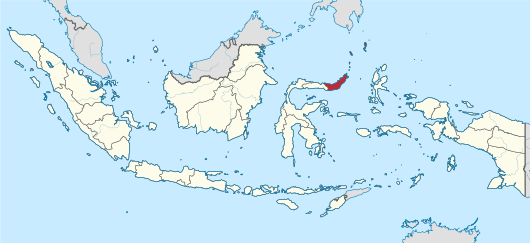 Kaart van de Provincie Noord-Sulawesi in Indonesië