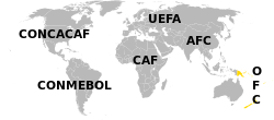 ოკეანეთის ფეხბურთის კონფედერაცია რუკა