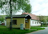 Čeština: Autobusová zastávka ve vsi Oldřiš v okrese Jindřichův Hradec, Jihočeský kraj. English: Bus shelter in the village of Oldřiš, Jindřichův Hradec District, South Bohemia, Czech Republic, part of Blažejov.