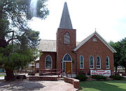 Peoria Presbyterian Church built in 1899. The church is the oldest building in the original Peoria Townsite. The church is located at 10236 83rd. Ave. (NRHP)