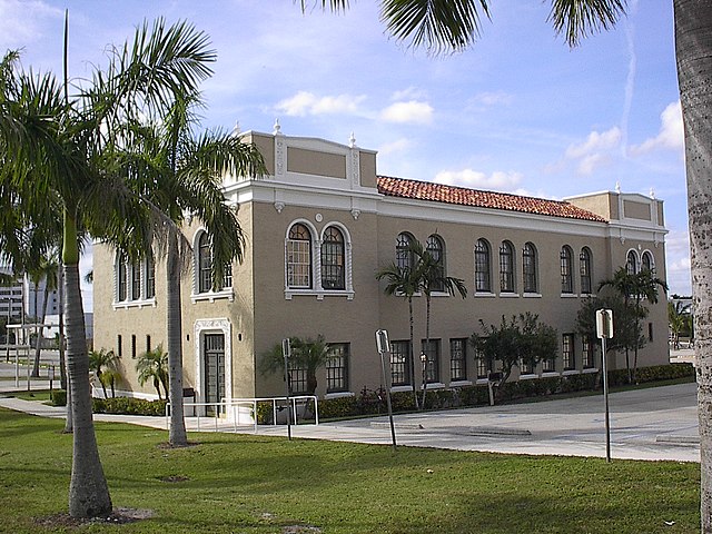 Original Palm Beach Junior College building, located on campus of Dreyfus School of the Arts