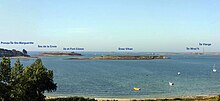 Les îles de l'estuaire de l'Aber Wrac'h, vue panoramique.